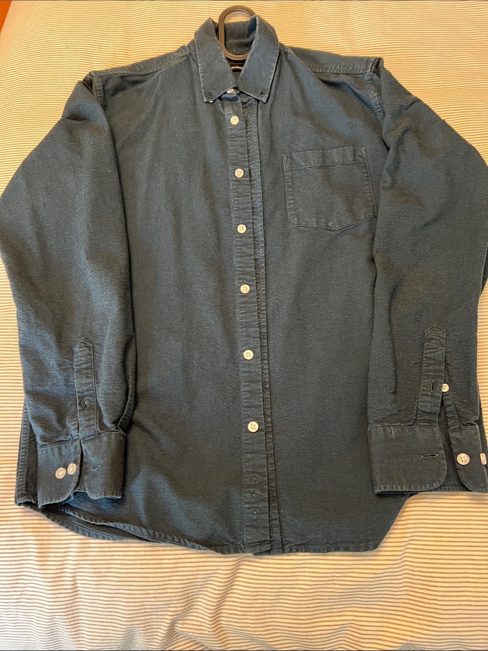 Men's Casual Long-Sleeve Button-Down Shirt - Navy